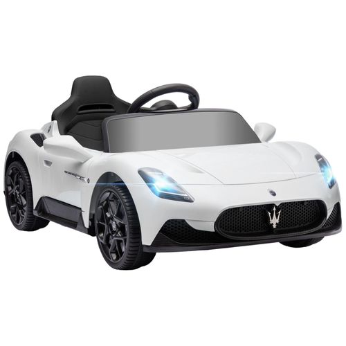 Voiture Électrique Enfant Licence Officielle Maserati Mc 20 Cielo 12v 2 Vitesses 5 Km/H Max. Télécommande Nombreux Effets Blanc