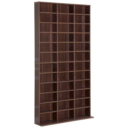 Étagère Rangement Cd/Dvd Meuble De Rangement Pour 1116 Cds 33 Compartiments Réglables En Hauteur 102 X 24