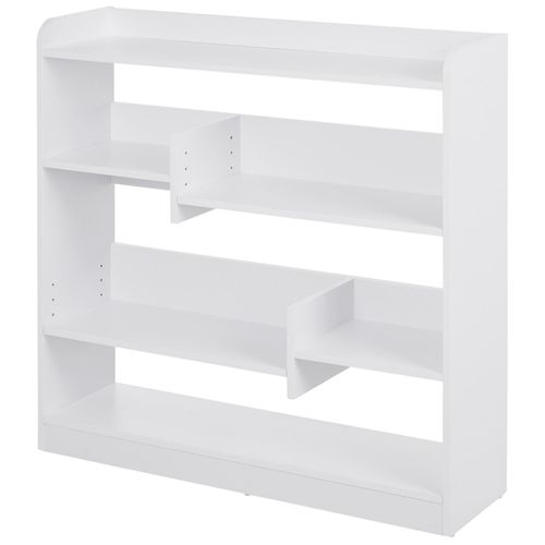 Bibliothèque Étagère Meuble De Rangement Dim. 90l X 24l X 91h Cm 4 Niveaux 3 Panneaux Arrières Panneaux D