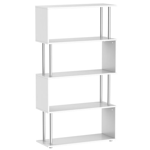 Etagère Bibliothèque De Rangement 4 Niveaux Blanc