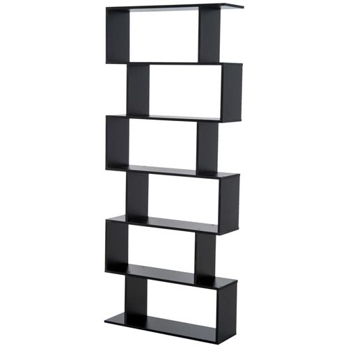 Bibliothèque Étagère Zig Zag Design Contemporain 80l X 23l X 192h Cm 6 Niveaux Noir
