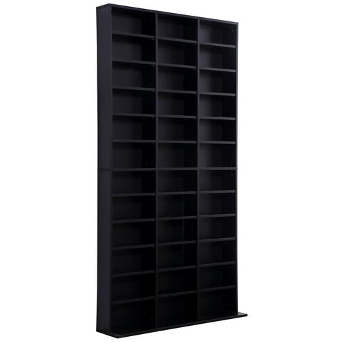 Étagère Rangement Cd/Dvd Meuble De Rangement Pour 1116 Cds 33 Compartiments Réglables En Hauteur 102 X 24