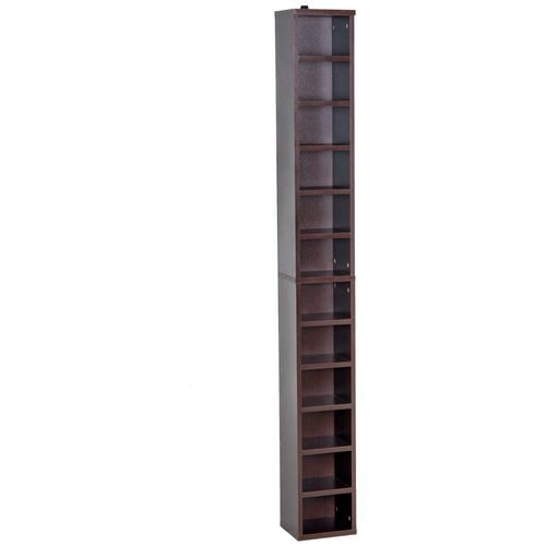 Étagère Colonne Armoire De Rangement Cd 12 Compartiments 21l X 20l X 175h Cm Capacité Max. 204 Cd Coloris