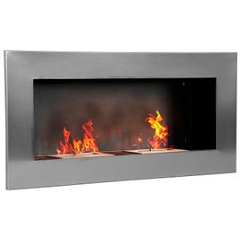 Cheminée bioéthanol murale design Bauhaus double brûleur 3 L 110L