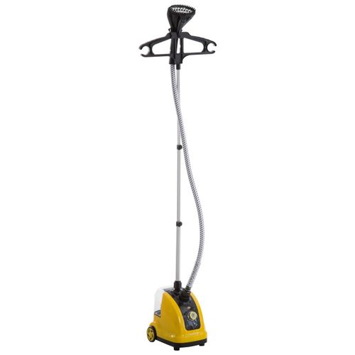 HOMCOM Défroisseur vapeur vertical défroisseur à vêtements 1,4 L 1950 W débit vapeur 30g/min tige telescopique jaune noir