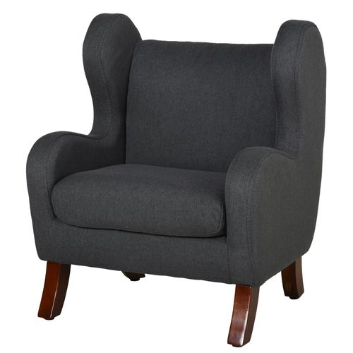 Fauteuil Enfant Oreilles Grand Confort Accoudoirs Assise Lin Gris