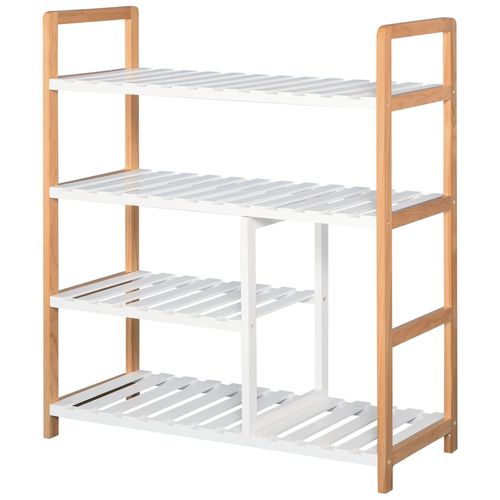 Etagère À Chaussures - Étagère De Rangement - Meuble Chaussures 4 Niveaux Bois De Pin Étagères À Lattes M