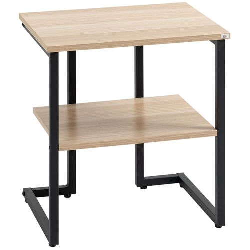 Table D'appoint Guéridon Avec 2 Plateaux En Métal Et Panneaux De Particules - Dim. 45l X 35l X 48h Cm