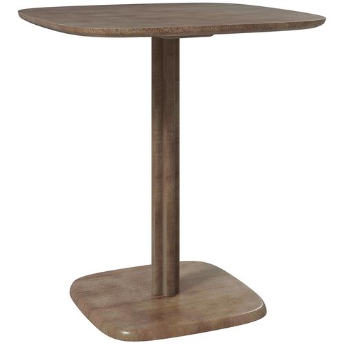 Table À Manger Design Finition Biseautée 4 Personnes Dim. 70 X 70 X 75 Cm Bois Hévéa Coloris Foncé
