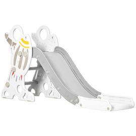 Toboggan Enfant 18-36 Mois Design Fusée - Usage Intérieur - Dim. 157l X 46,5l X 80h Cm - Pe Gris Blanc