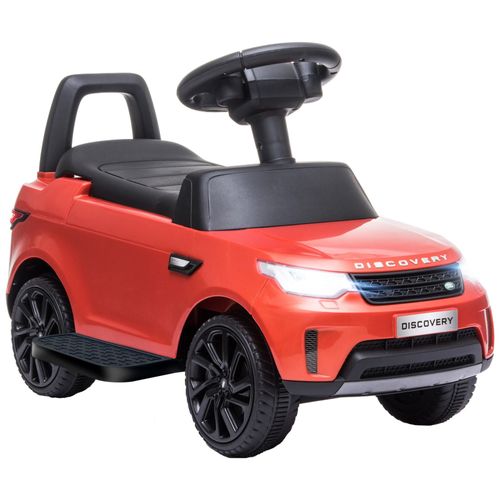 Voiture Électrique Enfant Porteur 2 En 1 - Licence Land Rover Discovery - Effets Lumineux Sonores - Rouge