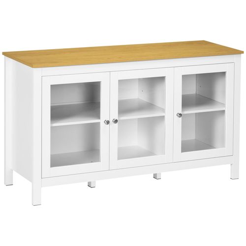 Buffet Bas Style Classique Chic - 3 Portes Vitrine Verre 2 ¿Tag¿Res