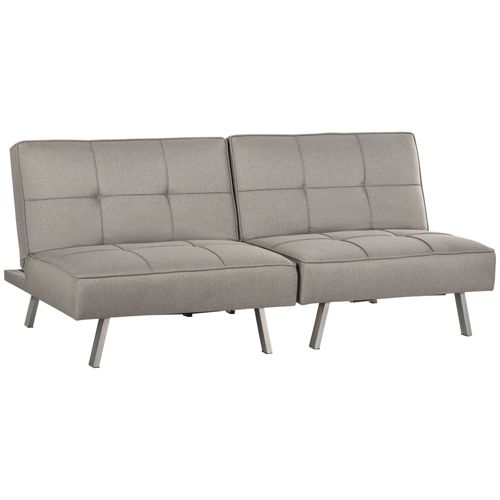 Canapé Convertible 3 Places Design Contemporain Effet Capitonné Gris