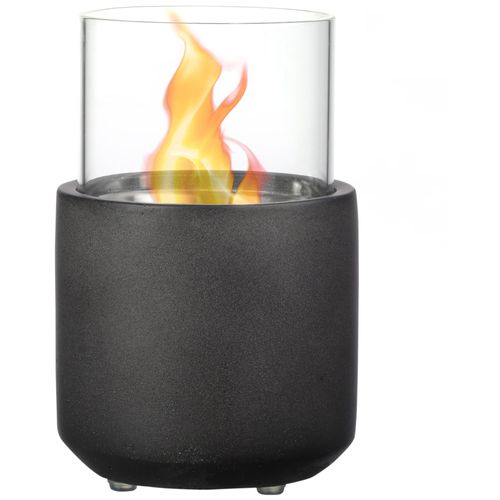 Cheminée portable à poser bioéthanol avec réservoir 0,4 L couverture 18 m² - design vase - dim. 12L x 12l x 19H cm