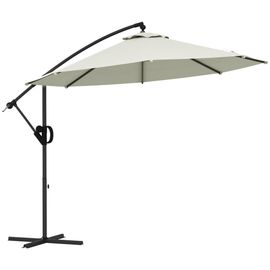 Parasol Déporté Octogonal Inclinable Ø 2,93 X 2,60 M Avec Pied Métal Époxy Alu Crème