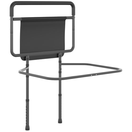 Barre De Redressement De Lit Réglable En Hauteur - Poignée D'appui Pour Le Lit - Barre D'appui De Lit - Acier Pu Gris Noir