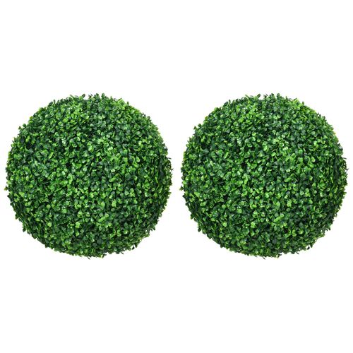 Lot de 2 buis artificiels topiaires artificielles en forme de boule Ø 40 cm PE vert