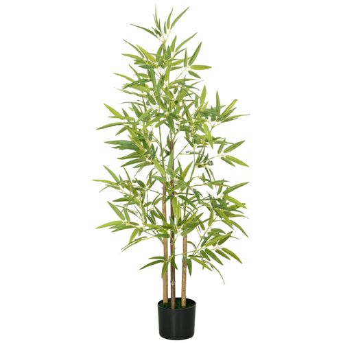 Bambou artificiel 1,20H m - plante artificielle - 498 feuilles réalistes, vrais troncs - pot inclus