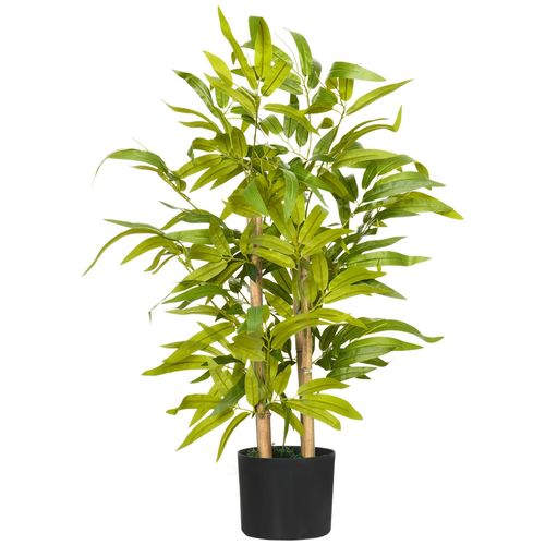 Bambou artificiel H.60 cm feuilles denses réalistes lichen pot inclus