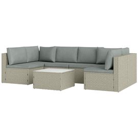 Ensemble salon de jardin modulable 6 personnes avec table basse