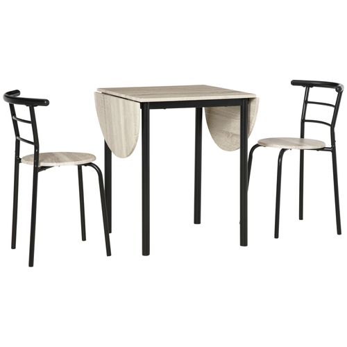 Ensemble Table À Manger Extensible 3 Pièces Style Industriel