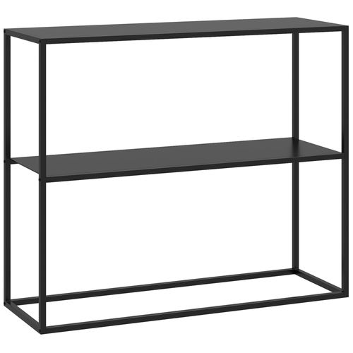 Console Design Contemporain Étagère - 90l X 30l X 75h Cm - Acier Noir