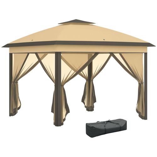 Barnum Automatique Pop-Up 3,3l X 3,3l X 2,88h M Moustiquaire Sac Beige