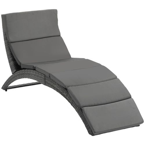 Bain De Soleil Design Contemporain Avec Matelas Résine Tressée Gris