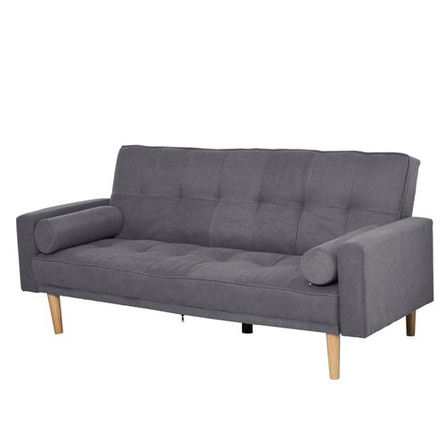 Canapé Convertible 3 Places Design Scandinave Lin Gris