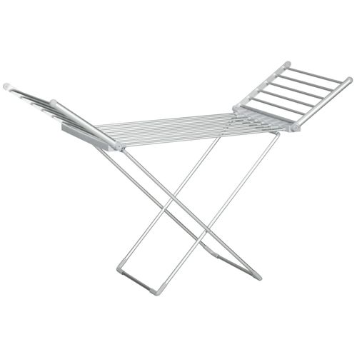 Séchoir étendoir à linge électrique chauffant pliable 2 ailes repliables 230W 45-55°C aluminium