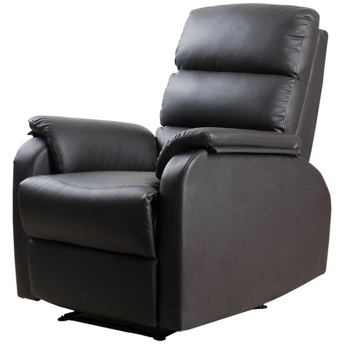 Fauteuil De Relaxation Inclinable Avec Repose-Pied Ajustable Revêtement Synthétique Brun Foncé