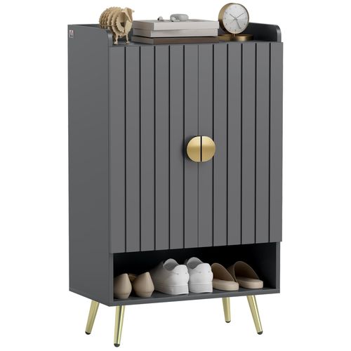 Meuble À Chaussures Style Art Déco 2 Portes 3 Étagères Niche