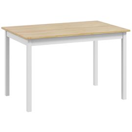 Table À Manger Style Vintage Nature 4 Personnes Plateau Bois De Pin Blanc
