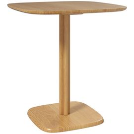 Table À Manger Design Finition Biseautée 4 Personnes Dim. 70 X 70 X 75 Cm Bois Hévéa Coloris Naturel