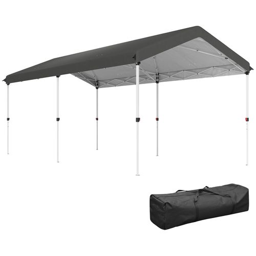 Tonnelle Barnum Pliable Pop Up 3 X 6 M - Hauteur Réglable - Sac Transport Toile Haute Densité Upf50+ Gris Foncé