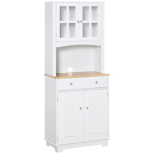 Buffet Haut 2 Placards Portes Persiennes Et Acryliques 2 Tiroirs Niche