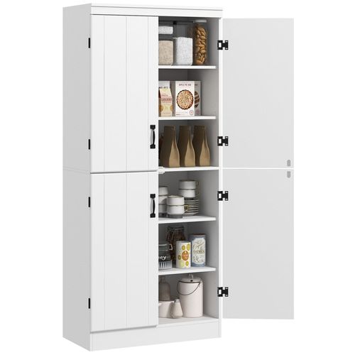 Buffet Haut Armoire De Cuisine 4 Portes Hauteur 177 Cm Blanc