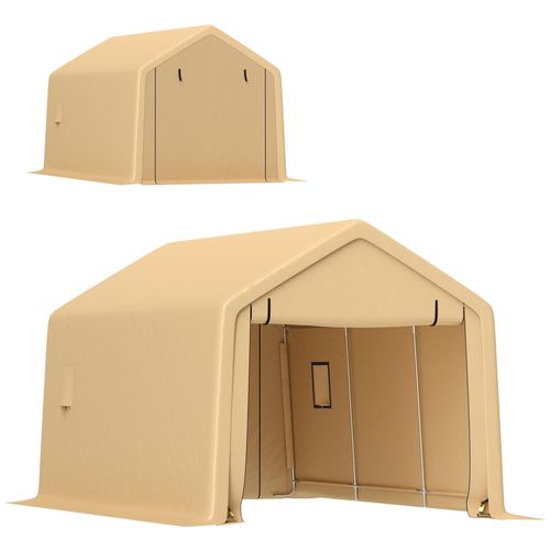 Carport Tente Garage 5,2 X 3 M - Porte Enroulable Zippée - Acier Galvanisé Pe Sable