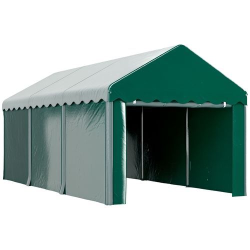Carport Tente De Garage 3 X 6 M Abri Voiture Exterieur Avec 2 Portes Enroulables Pe Vert
