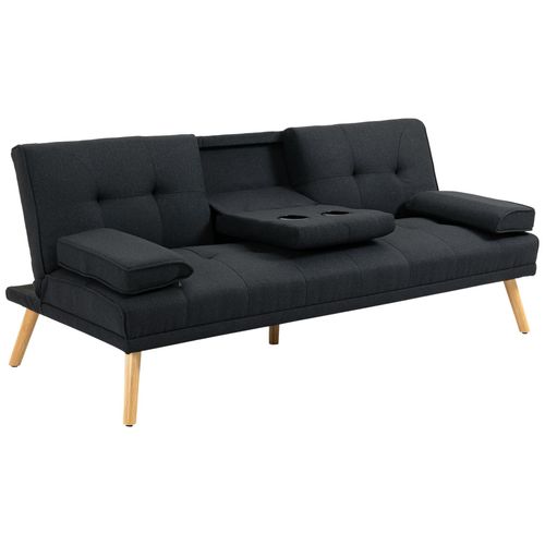 Canapé Convertible 3 Places Scandinave Inclinable Modulable Anthracite