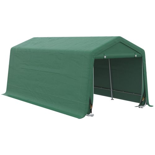 Tente Garage Carport Dim. 6l X 3l X 2,62h M Acier Galvanisé Pe Haute Densité 180 G/M² Imperméable Anti-Uv Vert
