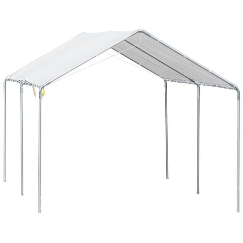 Carport Auvent Pour Voiture 5,95l X 2,90l X 2,60h M Acier Galvanisé Robuste Pe Haute Densité Blanc