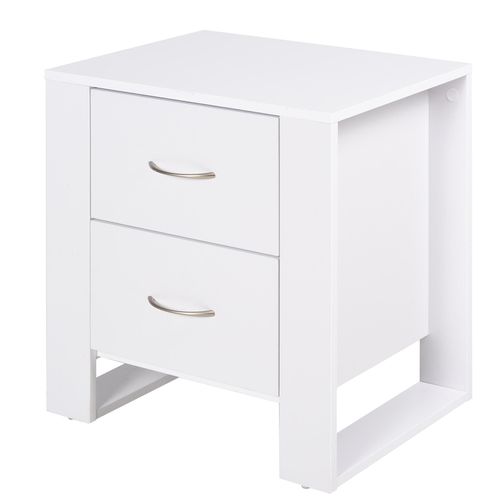 Table De Chevet Table De Nuit 2 Tiroirs Design Contemporain Dim. 48l X 39l X 54h Cm Panneaux De Particule