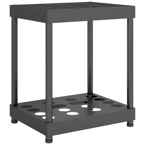 Organisateur d'outils de jardin 16 compartiments acier époxy noir
