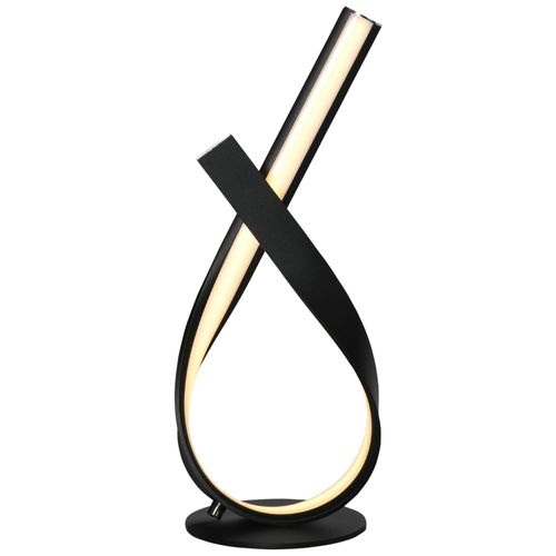 Lampe À Poser Design Contemporain Spirale Alu. Noir Led Blanc Chaud