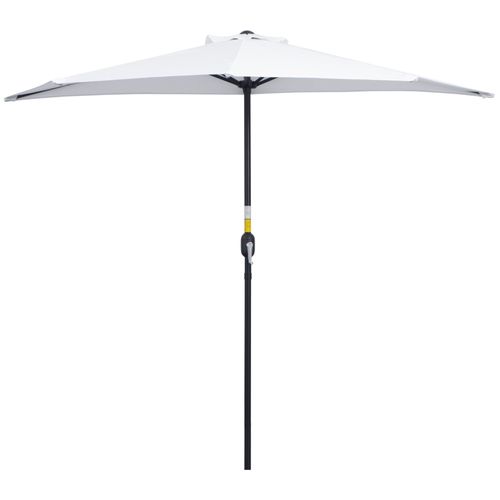 Demi Parasol - Parasol De Balcon - Ouverture Fermeture Manivelle - Acier Polyester Haute Densit? Blanc