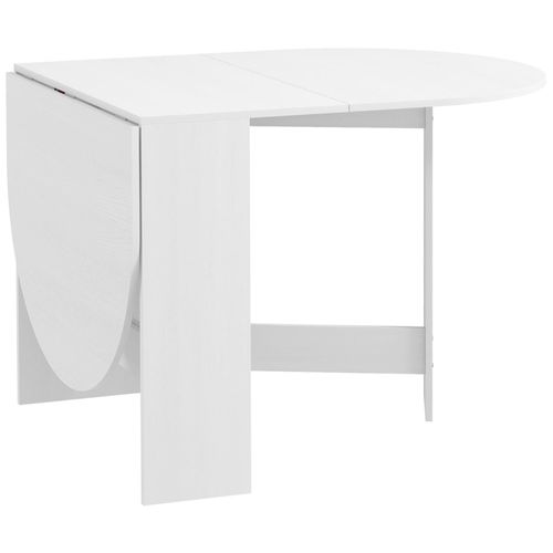 Table À Manger Pliante 6 Personnes - Table Design Effet Bois Blanc Ovale