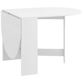 Table À Manger Pliante 6 Personnes - Table Design Effet Bois Blanc Ovale