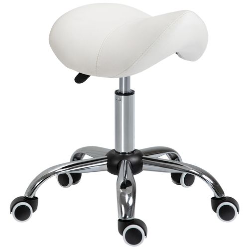 Tabouret De Massage Tabouret Selle Ergonomique Pivotant 360° Hauteur Réglable Revêtement Synthétique Beig