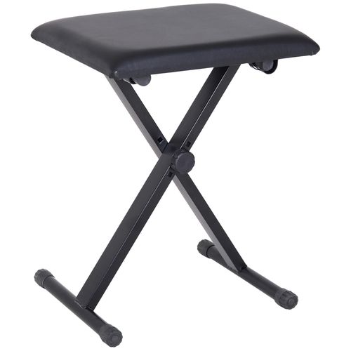 Tabouret Banquette Réglable Pliable Pour Piano Et Clavier Acier Revêtement Synthétique Noir